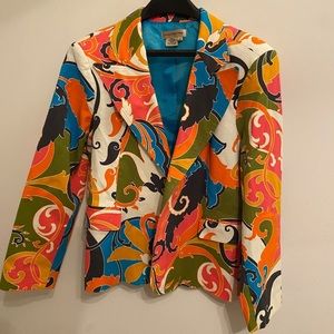 Vintage Patrick Christopher Bright Multicolor Jacket Blazer sz12
